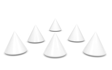 3d cone on white background