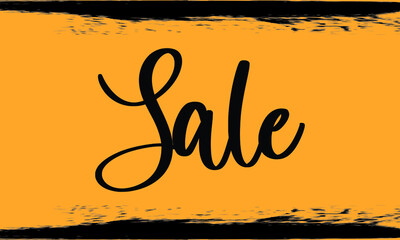 Sale, Modern Typography Handwritten Calligraphy 
Black Color Text On Yellow Background