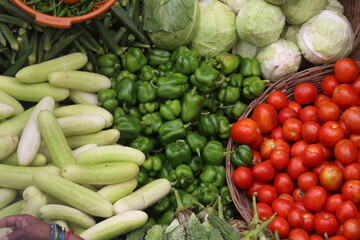 fresh vegetables in the market