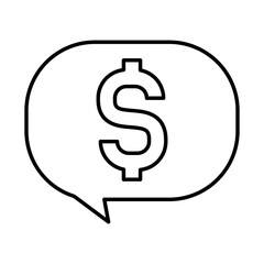 Fototapeta premium speech bubble with money symbol icon, line style
