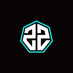 Z Z initials modern polygon logo template