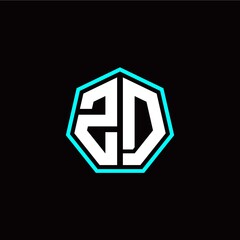 Z D initials modern polygon logo template