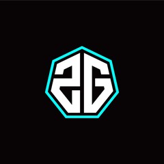 Z G initials modern polygon logo template