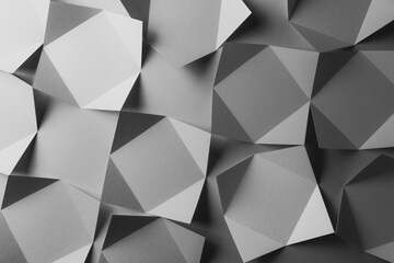 Paper folded in geometric shapes, abstract background
