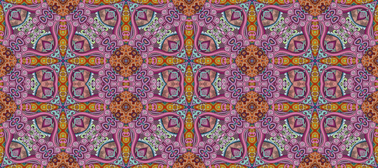 Vector ethnic ornamental color seamless pattern stripe