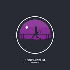 vector illustration of tennis logo design, golf silhouette