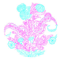  floral leafy vectorel pattern drawing.eps