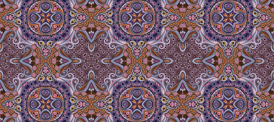 Vector ethnic ornamental color seamless pattern stripe