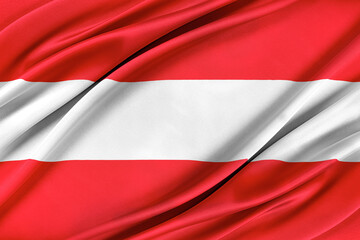 Colorful Austrian flag waving in the wind. High quality illustration.