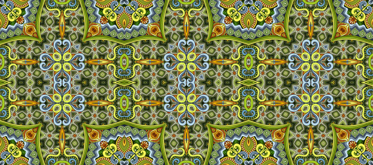 Vector ethnic ornamental color seamless pattern stripe