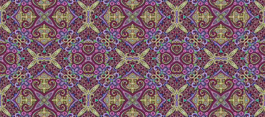 Vector ethnic ornamental color seamless pattern stripe