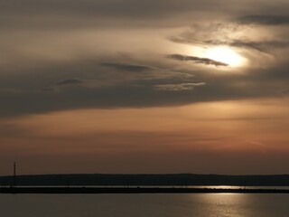 sunset over the river