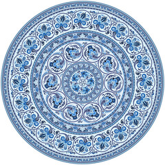 Vector ethnic round ornamental illustration.