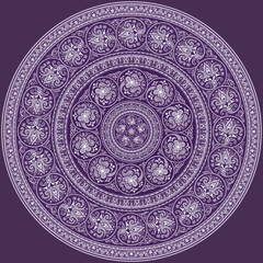 Vector ethnic round ornamental illustration.