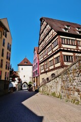 Fototapeta na wymiar Horb am Neckar, Hoher Giebel und Luziferturm