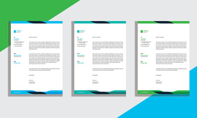 Professional And Modern Business Style, Flat Letterhead Design Template Vector.	