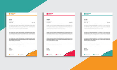 Professional And Modern Business Style, Flat Letterhead Design Template Vector.	