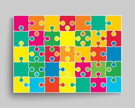 Vector background made color pieces puzzle jigsaw