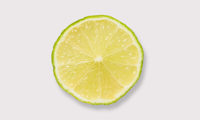 Lime slice on a white background