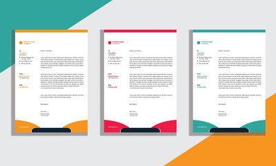 Letterhead Design Template For Business, Corporate And Creative Letterhead Vector Illustration.