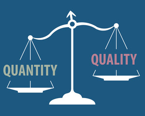 scales of quantity and quality, vector illustration 