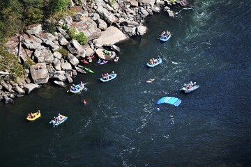 Rafting and Parachute at River