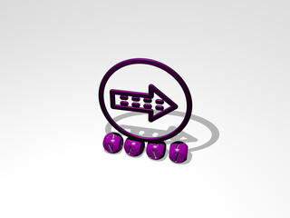 Fototapeta premium 3D illustration of NEXT graphics and text made by metallic dice letters for the related meanings of the concept and presentations. background and beautiful