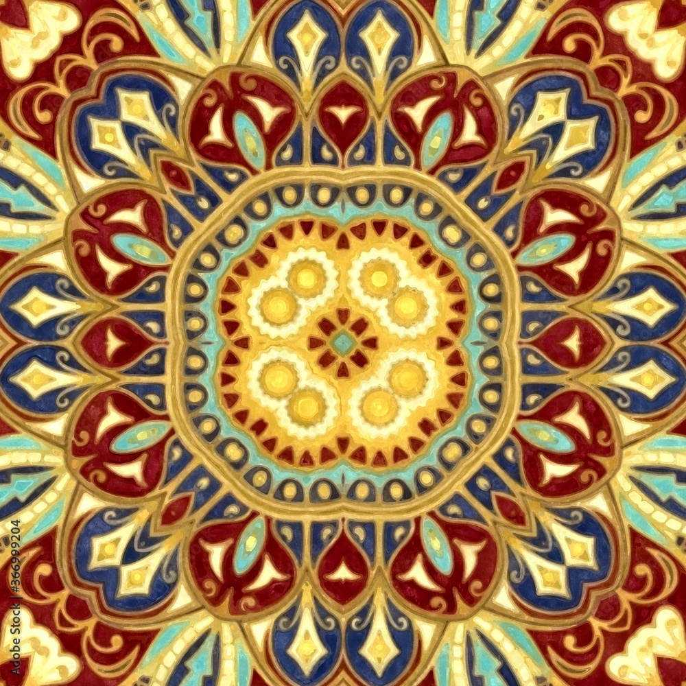 Poster abstract decorative multicolor texture kaleidoscopic pattern computer generated fractal design.