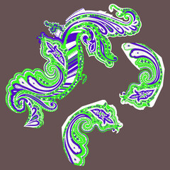 wrap work vectorel pattern drawing.eps