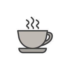 Coffee cup line icon. Color vector icon.