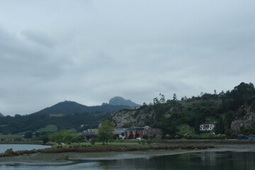 landscape (houses) with lake