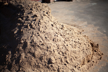 Building material sand. Sand to create a road.