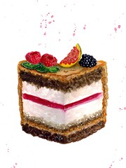 chocolate cake with berries