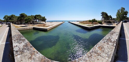 Santa Cesarea Terme - Panoramica della foce dei Laghi Alimini