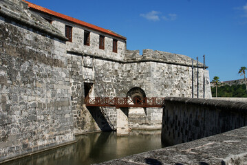 old fort with cannons to protect the city from pirates in the Caribbean