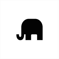 Elephant icon vector illustration. Black silhouette isolated on white background.