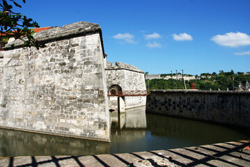 old fort with cannons to protect the city from pirates in the Caribbean