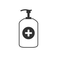First Aid Emergency Disinfectant Icon, Hand Sanitizer Bottle, Hospital First Aid Kit Vector Illustration Background
