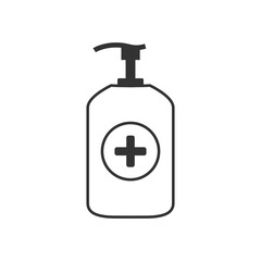 First Aid Emergency Disinfectant Icon, Hand Sanitizer Bottle, Hospital First Aid Kit Vector Illustration Background