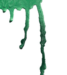 Isolated Green Paint Dripping