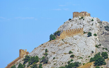Fototapeta na wymiar ancient historic Genoese castle or fortress