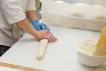 パン職人とパン生地　パン屋　ベーカリー