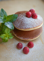 cake with raspberries