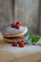 pancakes with raspberry jam