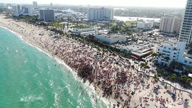 Drone Video of Fort Lauderdale Spring Break Florida