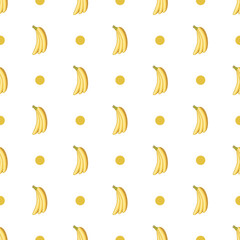 Banana seamless pattern vector on isolated white background. 