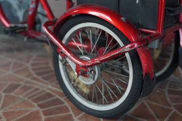 old red bicycle