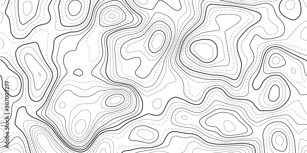 Poster topographic contour map on white background. vector grid map.