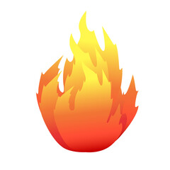 Fire flame icon. Color flame symbol on white background. Vector illustration.