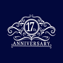 17 years Anniversary logo, luxurious 17th Anniversary design celebration.